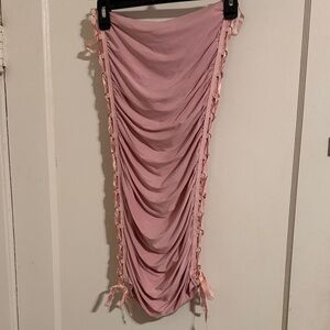 Christina Strapless Pink Ruched Dress